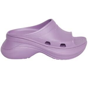 Balenciaga Platform Lilac Crocs Slide Mules Size FR 37/ US 7